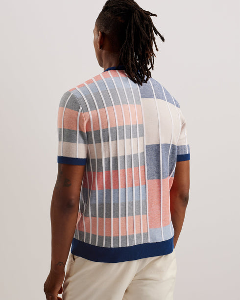 BARDA-Knitwear-SS Regular Striped Knitted T-Shirt- Ted Baker Romania